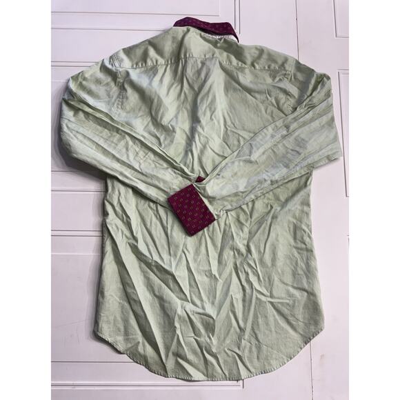 Oxford Hounds Luxury Mint Green Pink Collar Button Up Shirt Men’s Size Medium - Picture 7 of 7